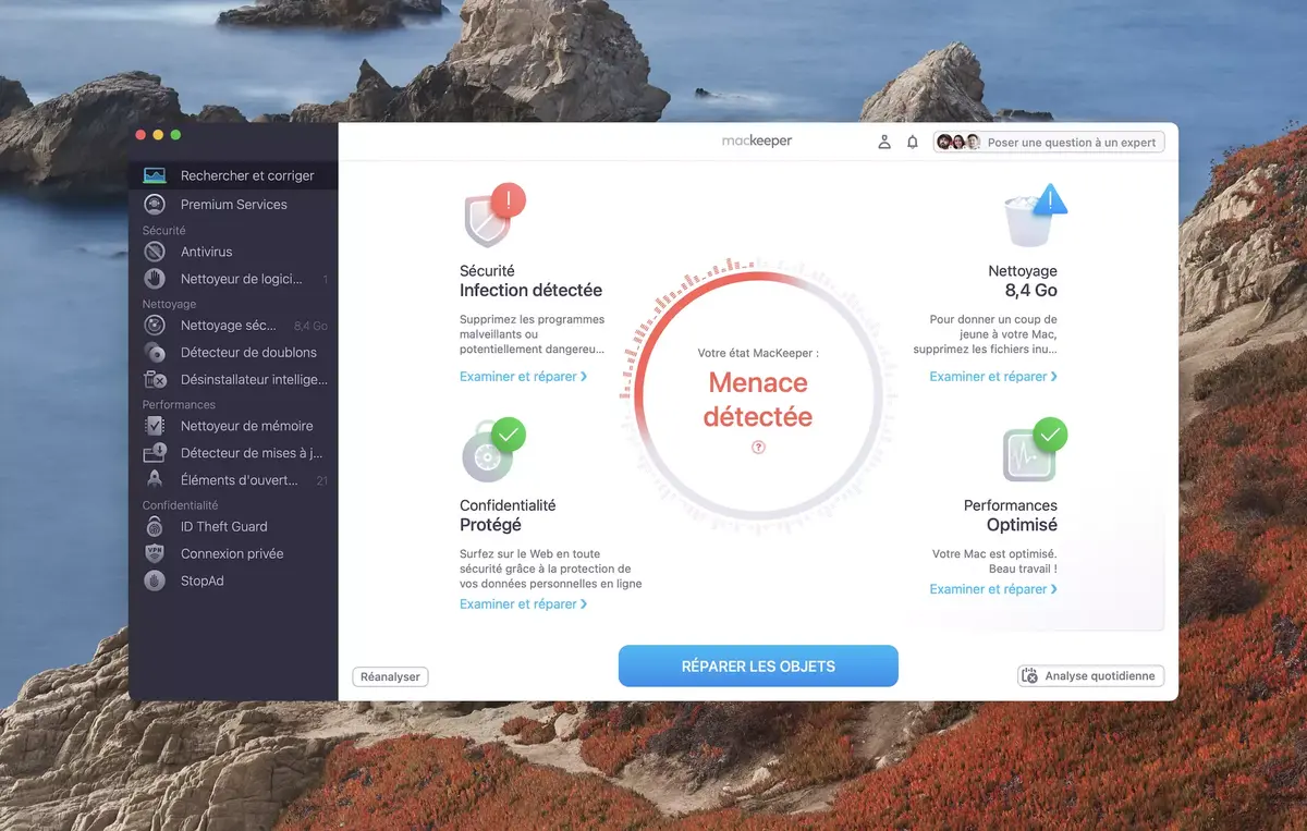 MacKeeper nettoyeur antivirus Mac