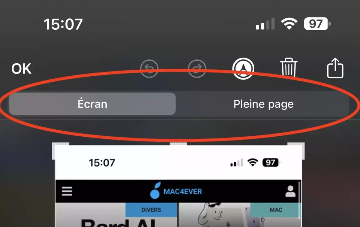 iOS 17 : voici comment enregistrer une capture pleine page dans Photos