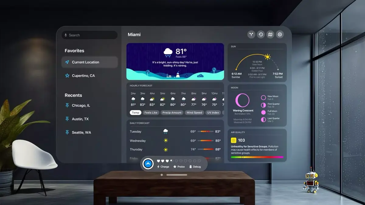 Carrot Weather promet une météo spatiale sur le Vision Pro !