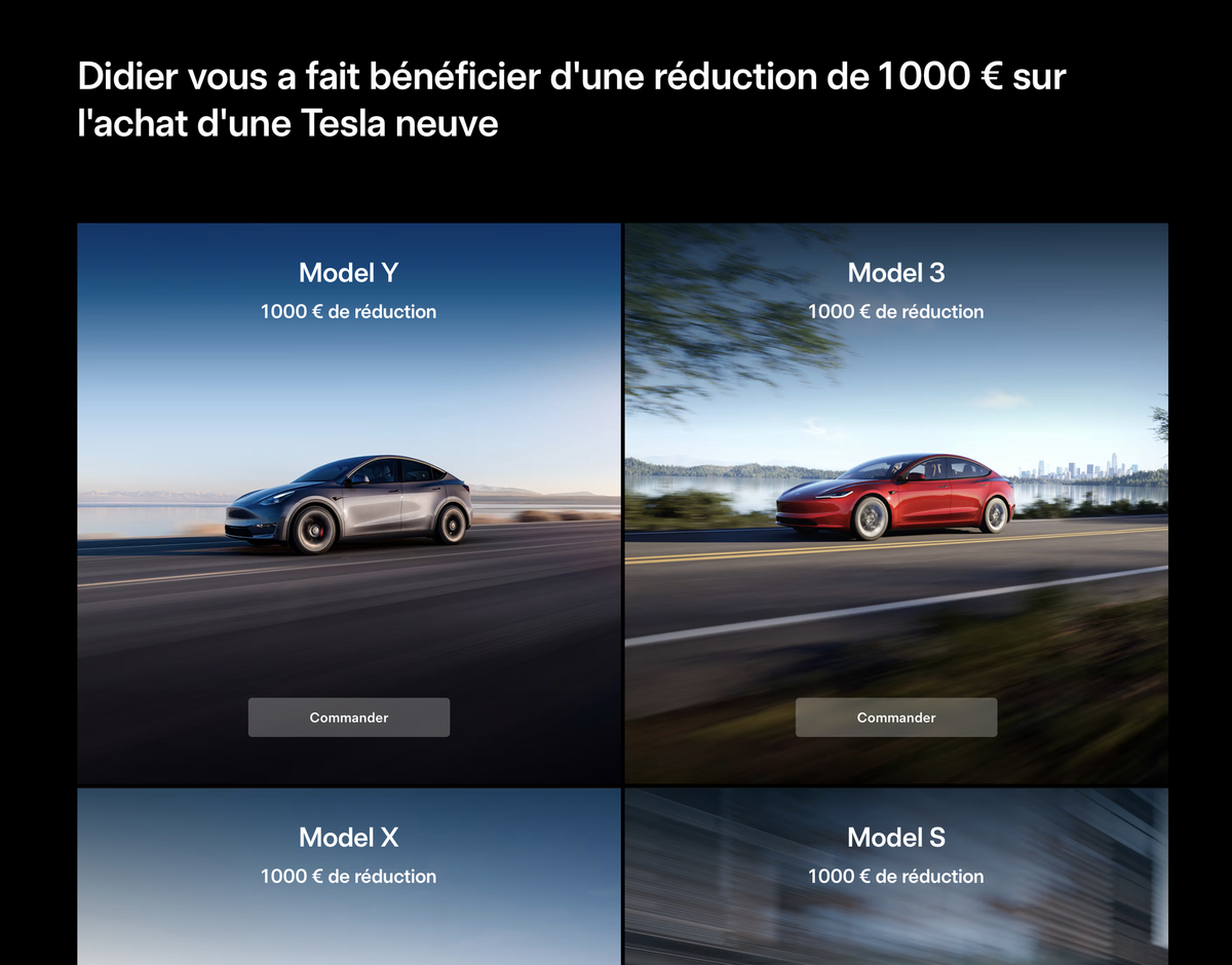 De 1000 à 5000€ à gagner pour les clients Tesla, via le nouveau parrainage