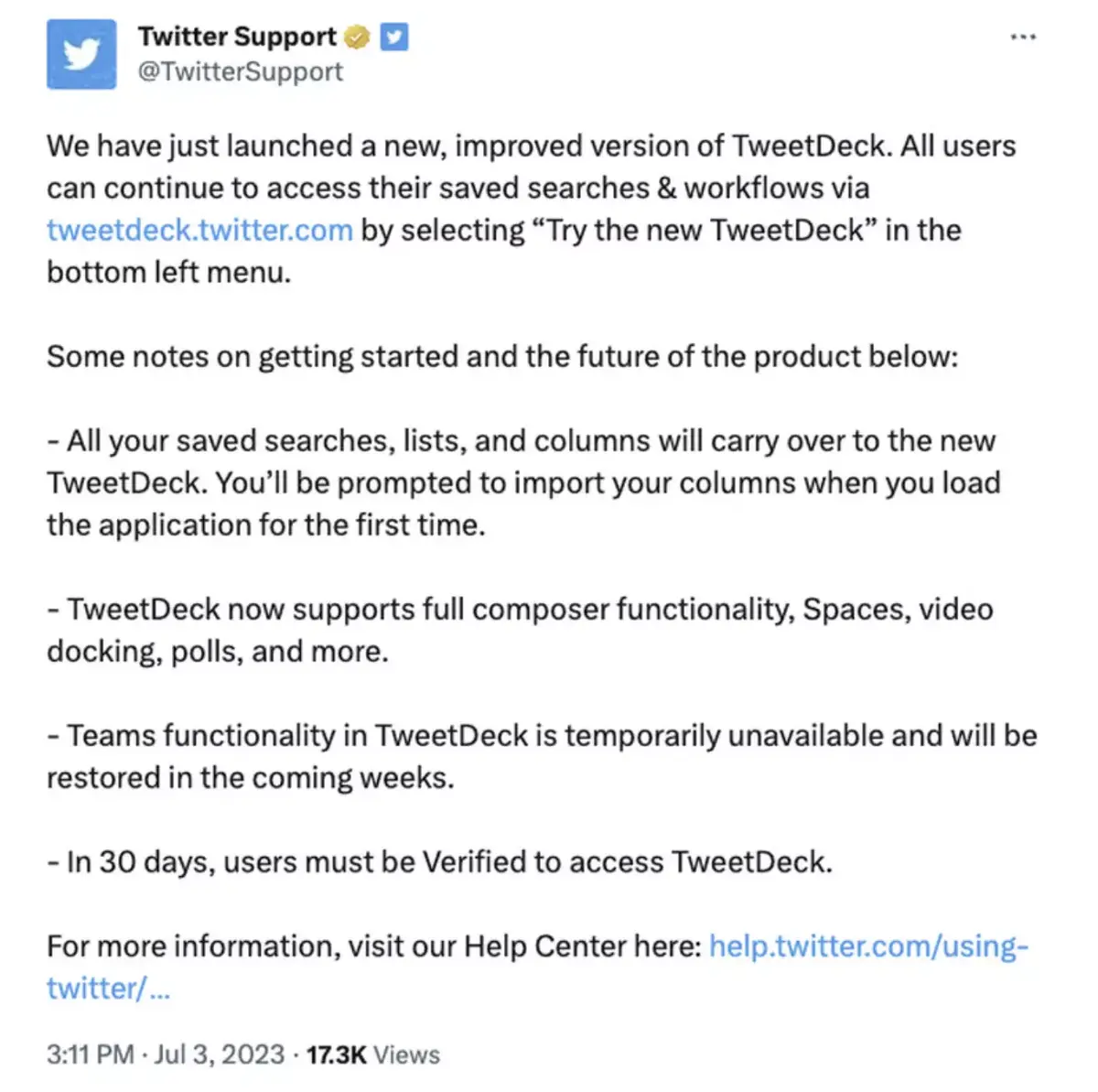 Le nouveau TweetDeck va-t-il être limité aux comptes vérifiés ?