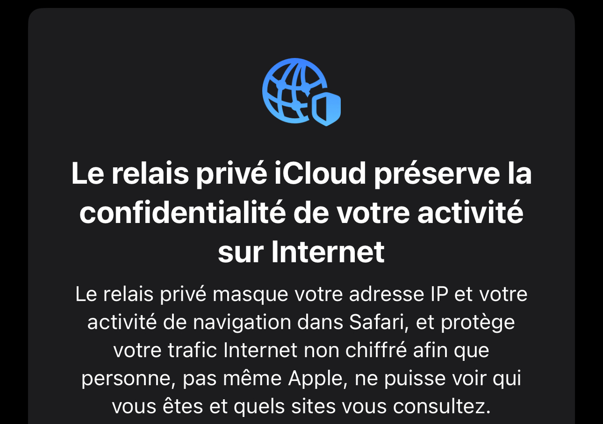 Apple problème Relais privé iCloud