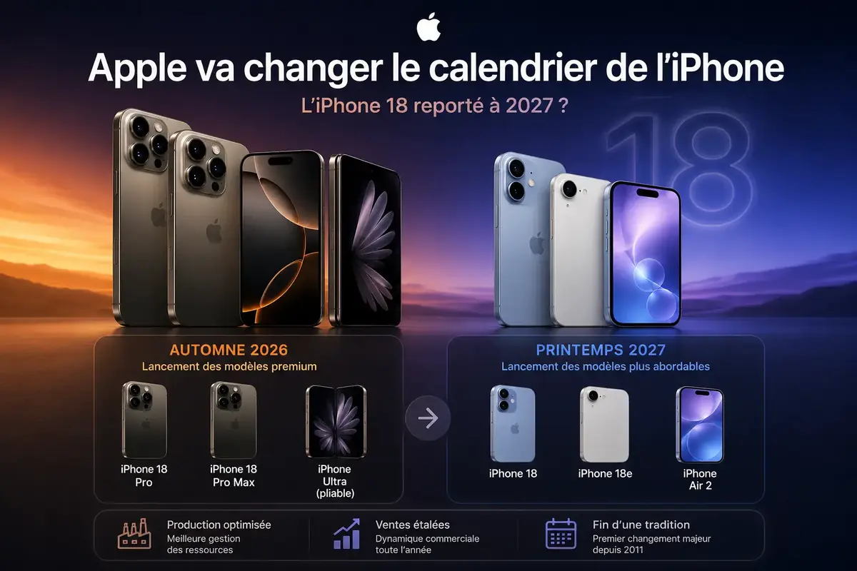 L'iPhone 18 repouss&eacute; en 2027 (mais pas d'inqui&eacute;tude)