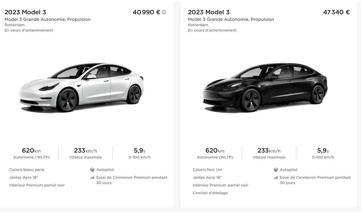 Une Tesla Model 3 avec 620km d'autonomie pour 40 990€ ! Et autres petites infos...