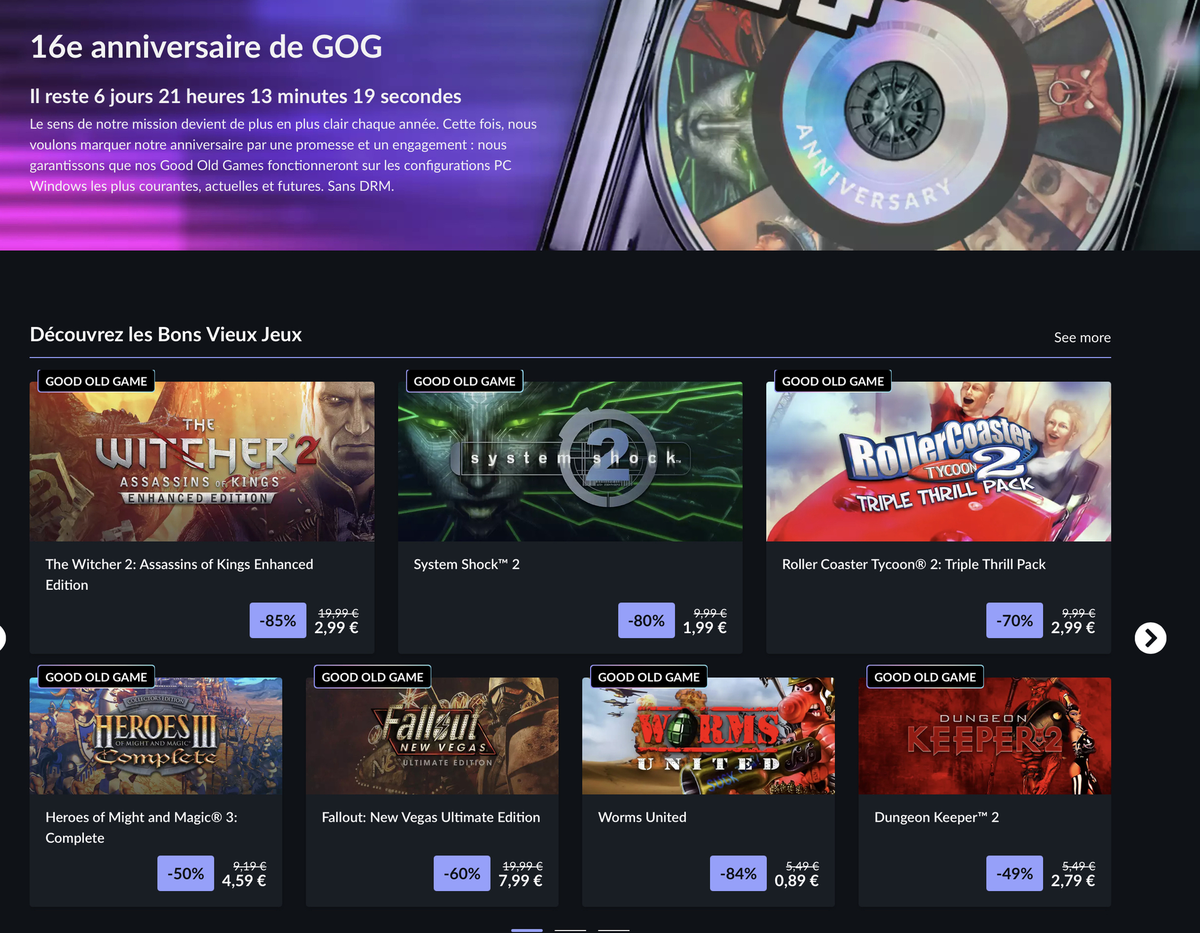 GOG relance les jeux vidéo classiques avec son programme de préservation