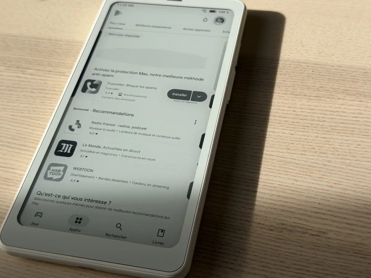 On dit oui au Google Playstore sur une liseuse !