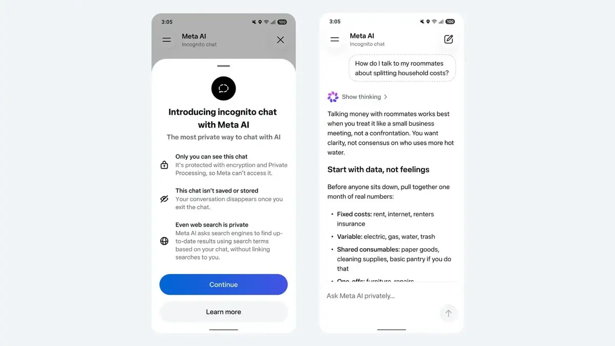 Le (nouveau) mode incognito de Meta AI va-t-il vraiment prot&eacute;ger vos conversations&nbsp;?