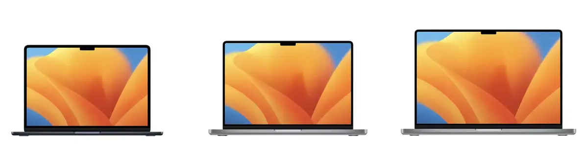 Différence tailles écrans MacBook Air et MacBook Pro