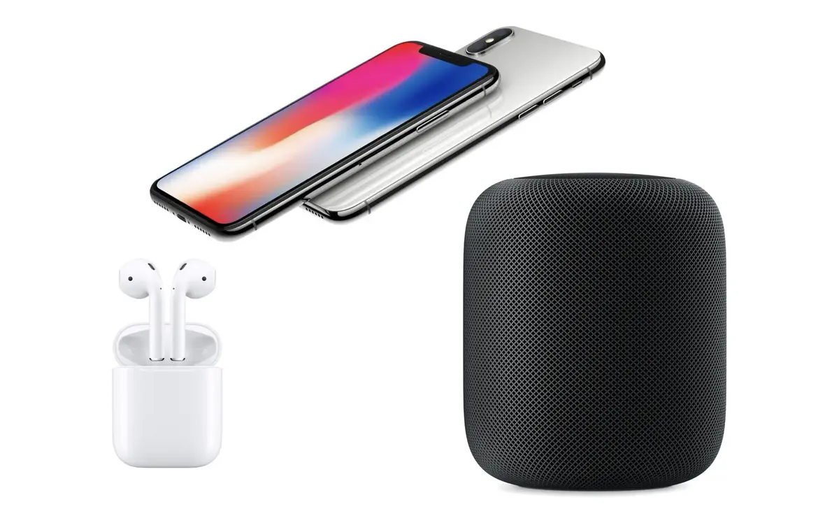 iPhone X, HomePod, AirPods Gen1 vintage Apple