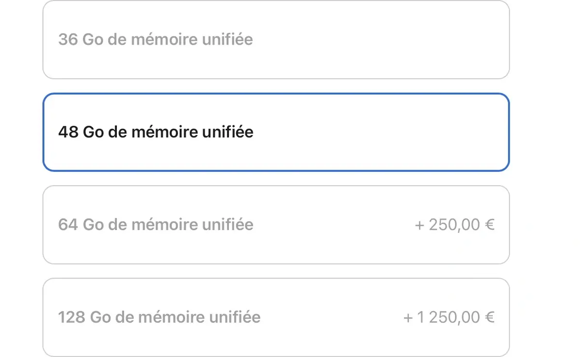 Les options de RAM chez Apple d&eacute;j&agrave; hors de prix vont-elles augmenter&nbsp;?