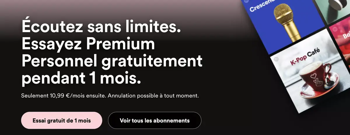 Le tarif actuel de l'offre Premium est de 10,99€/mois