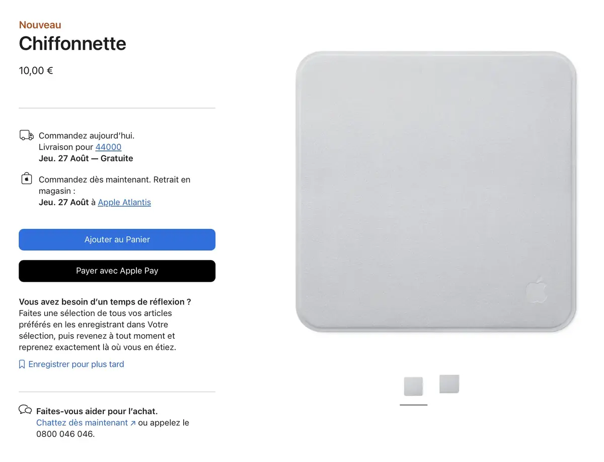 Apple sort une nouvelle Chiffonnette &agrave; seulement 10 euros (incroyable...)