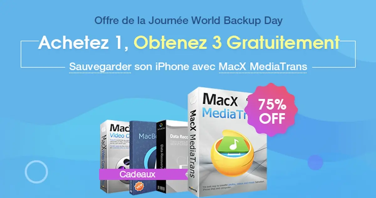 MacX MediaTrans acheté, 3 logiciels offerts ! #BackupDay