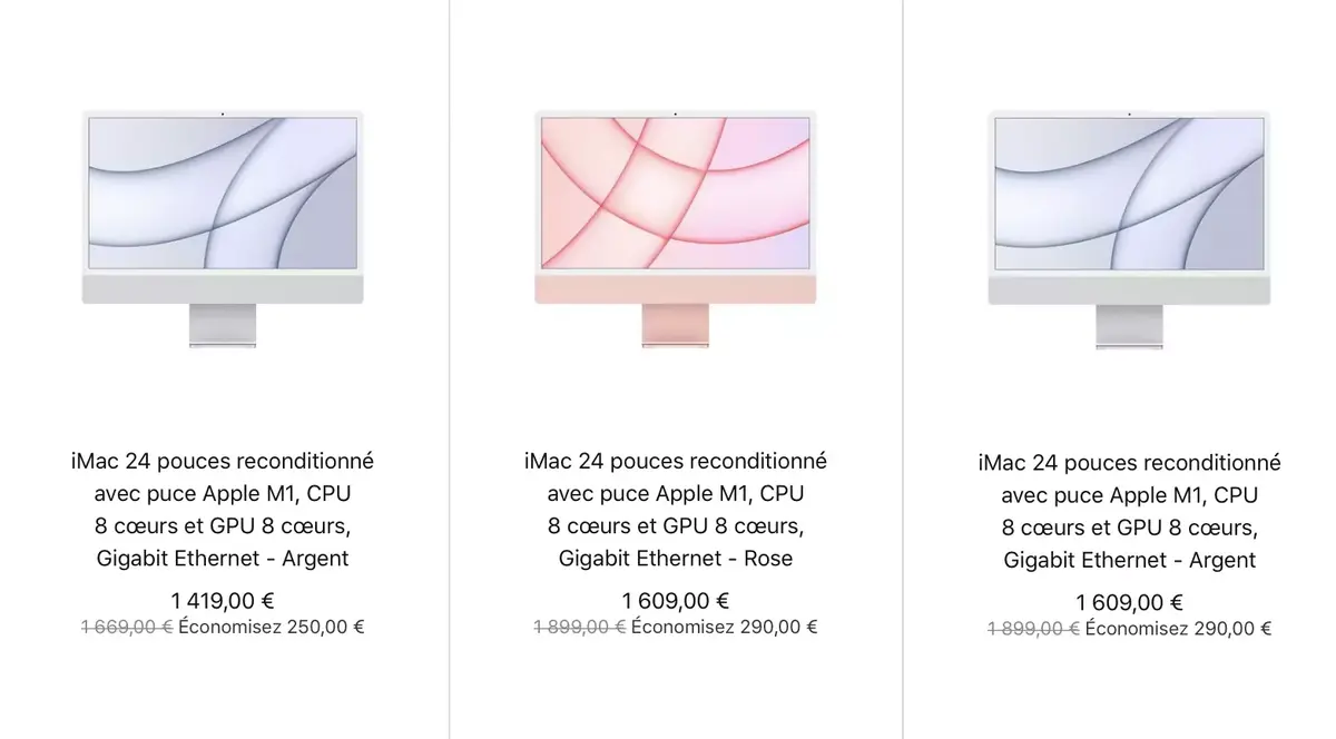 De 250 à 290 euros de remise sur l'iMac M1, MacBook Pro M1 13" à partir de 1 229€