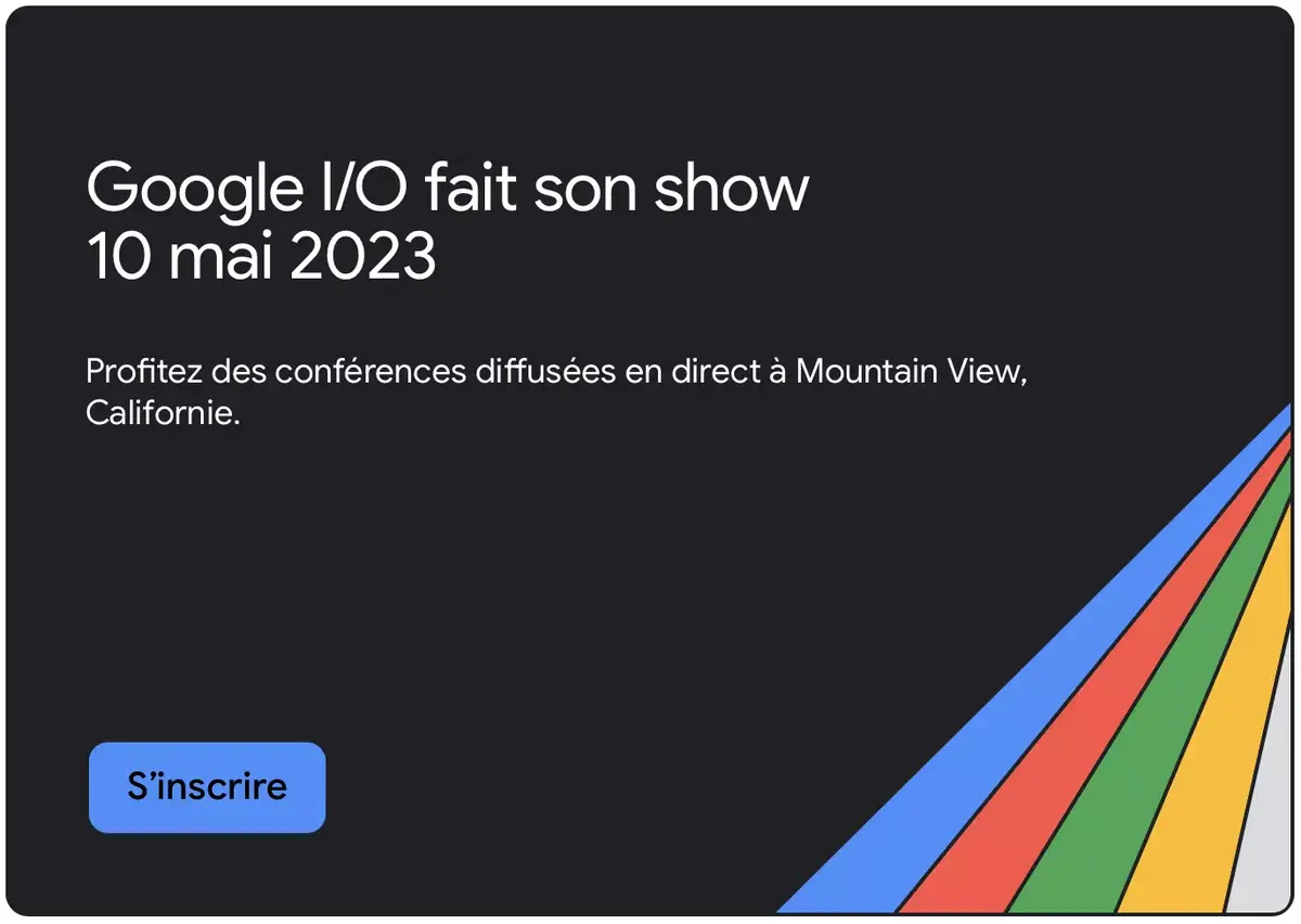 Google I/O inscription