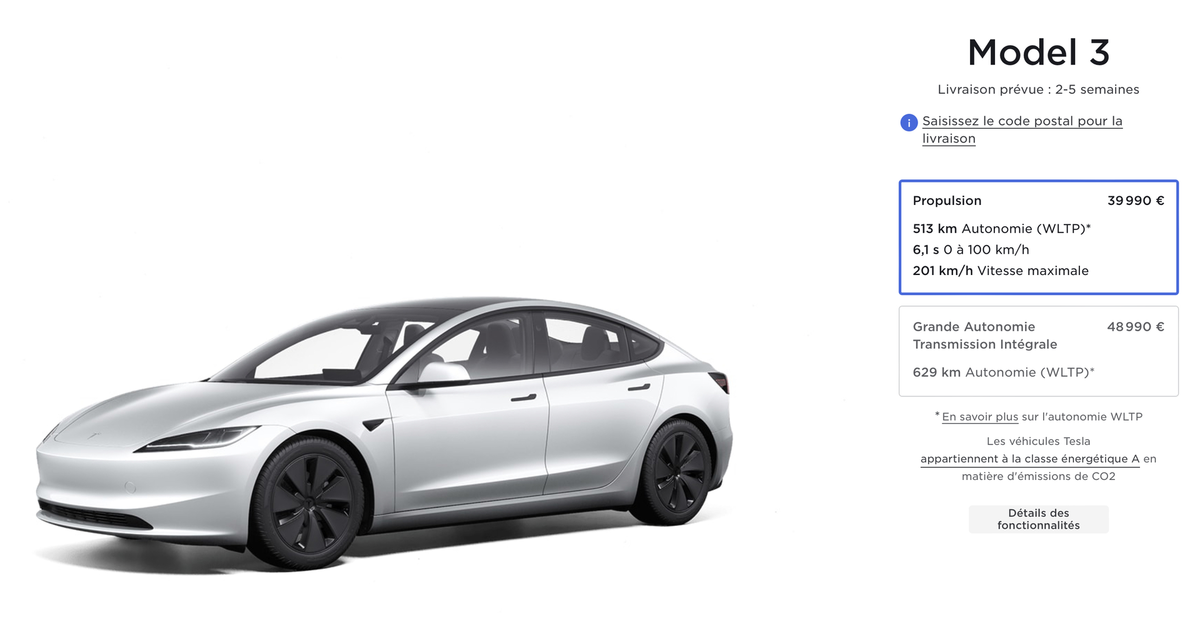 Baisse de prix : la nouvelle Tesla Model 3 démarre à 39 990€ en France !