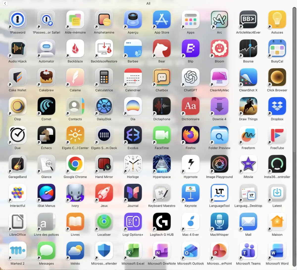 L'affichage par dossier peut vous montrer 90 applications en même temps.