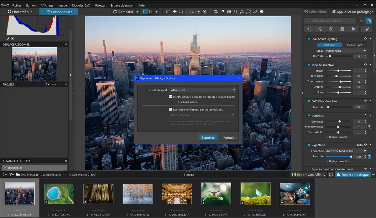 DxO PhotoLab 10.1 s&rsquo;int&egrave;gre directement &agrave; Affinity