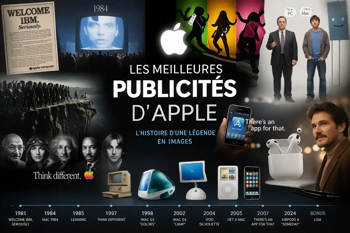 Voici les publicit&eacute;s les plus mythiques d'Apple&nbsp;! 50 ans de marketing iconique