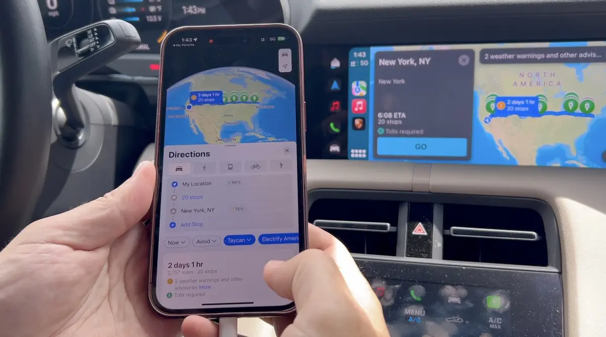 iOS 17 va afficher la disponibilité des bornes de recharge dans CarPlay / Maps