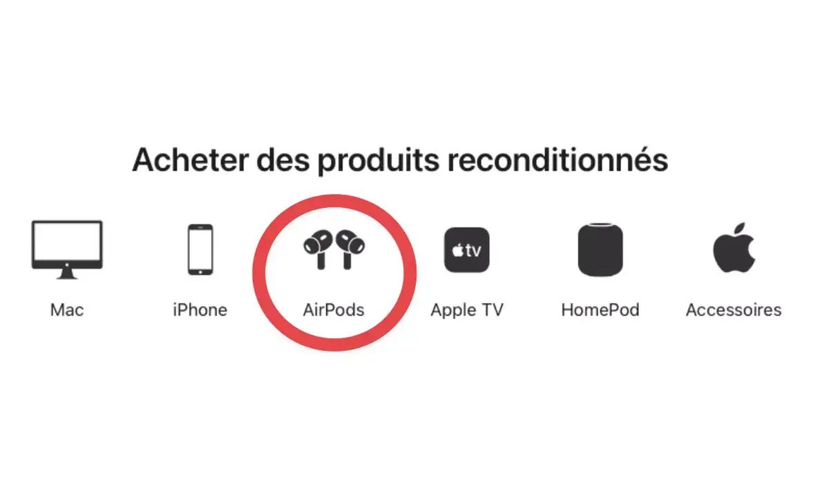 AirPods Apps Refurb reconditionnés France