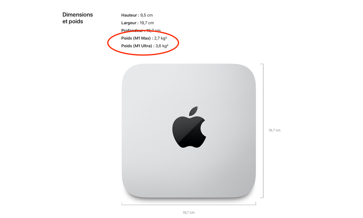 Une différence de 900 grammes entre le Mac Studio M1 Max et le M1 Ultra