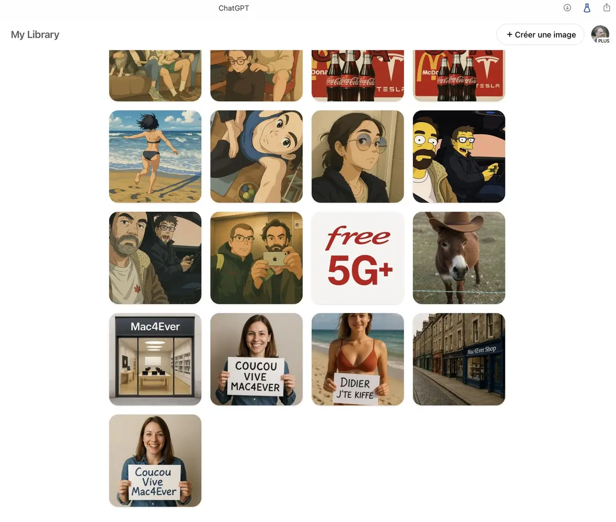 ChatGPT range toutes vos images dans une bibliothèque