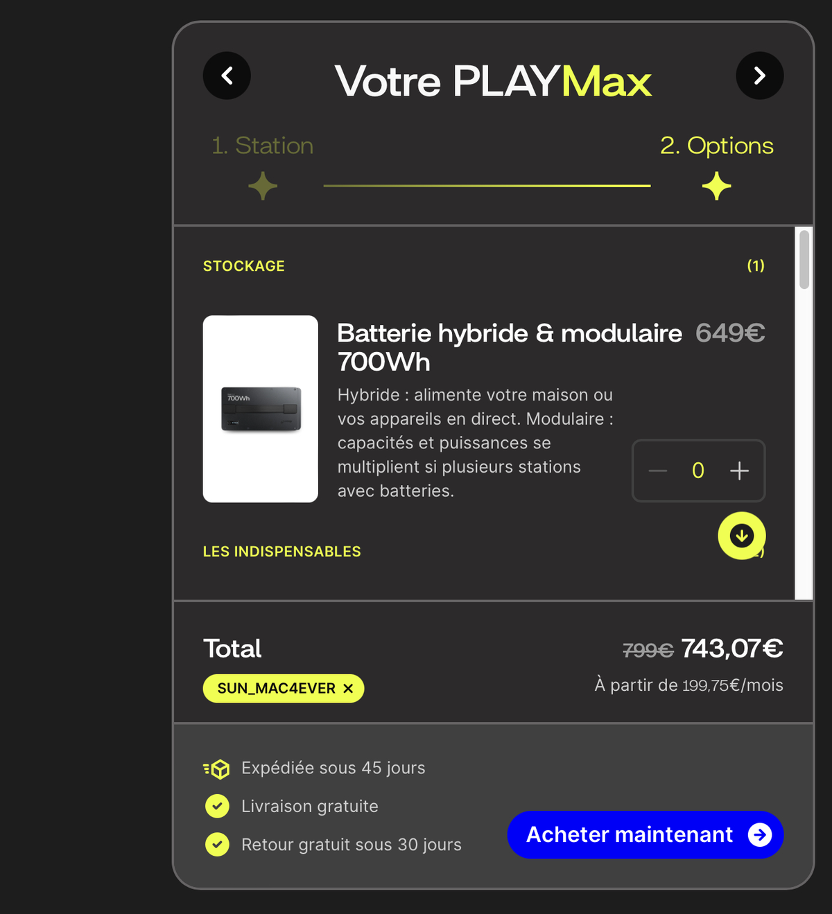 Station solaire Sunology Play Max avec batterie : 7% avec notre code promo !