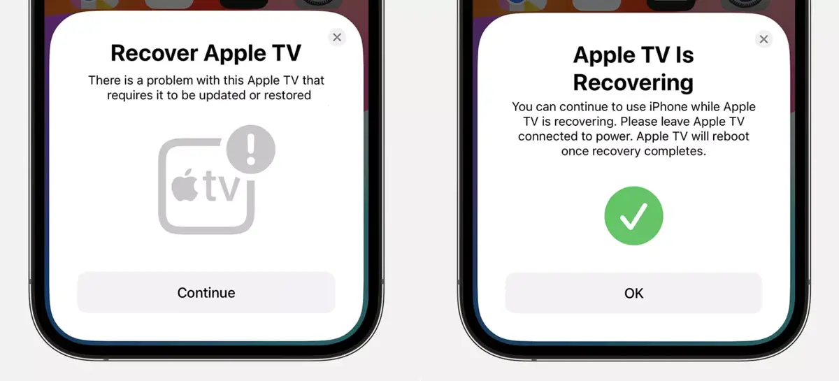 Un iPhone sous iOS 17 peut restaurer une Apple TV défaillante