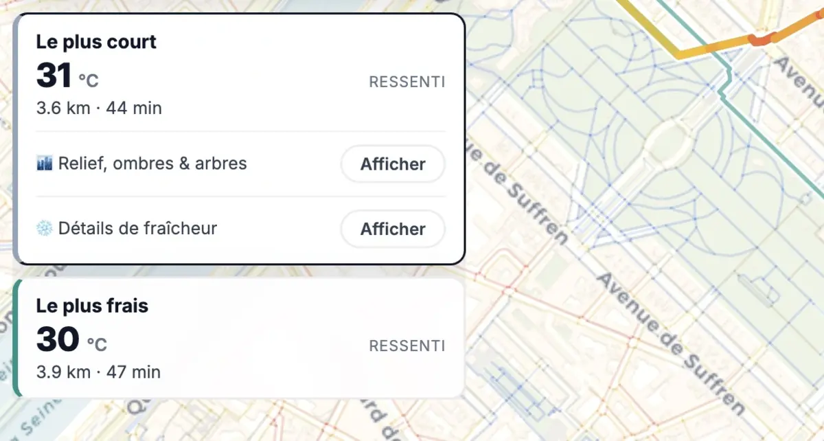 Fraichoù, l'appli française qui calcule vos trajets les moins chauds pour survivre à la canicule