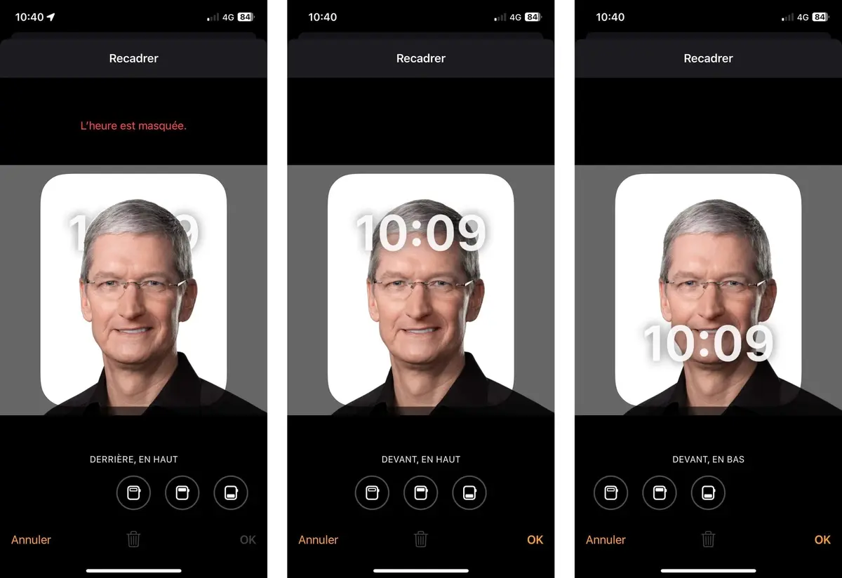 watchOS : comment déplacer l'affichage de l'heure sur le cadran Photo / Portrait 