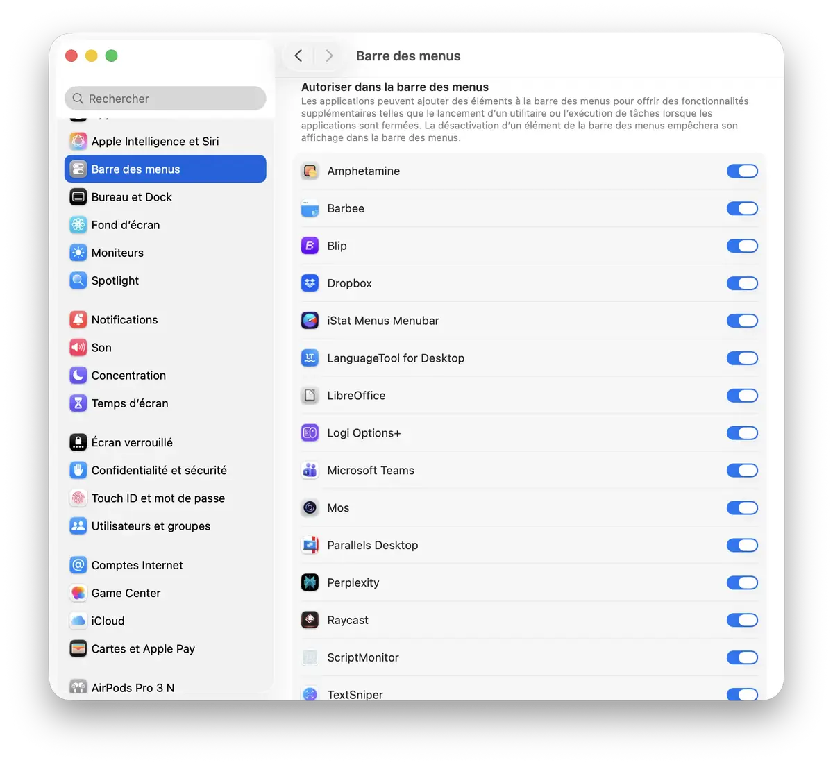 L&rsquo;app Mac de jour&nbsp;: Barbee s&rsquo;occupe de votre barre de menu