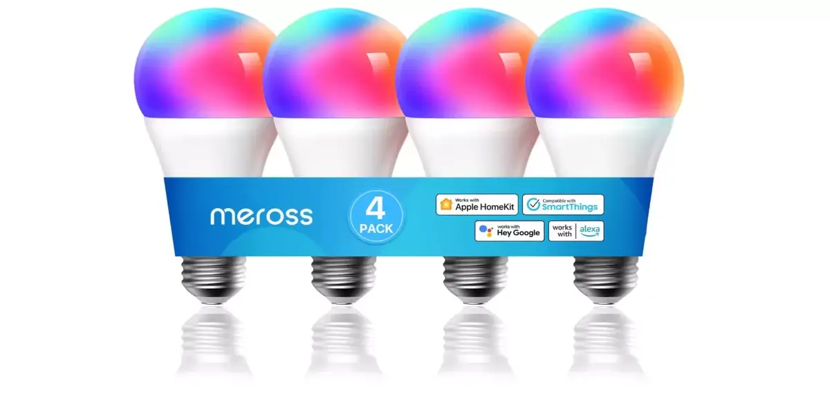 Jusqu'à 32% de réduction sur la gamme Meross compatible HomeKit (4 ampoules couleur à 43€)