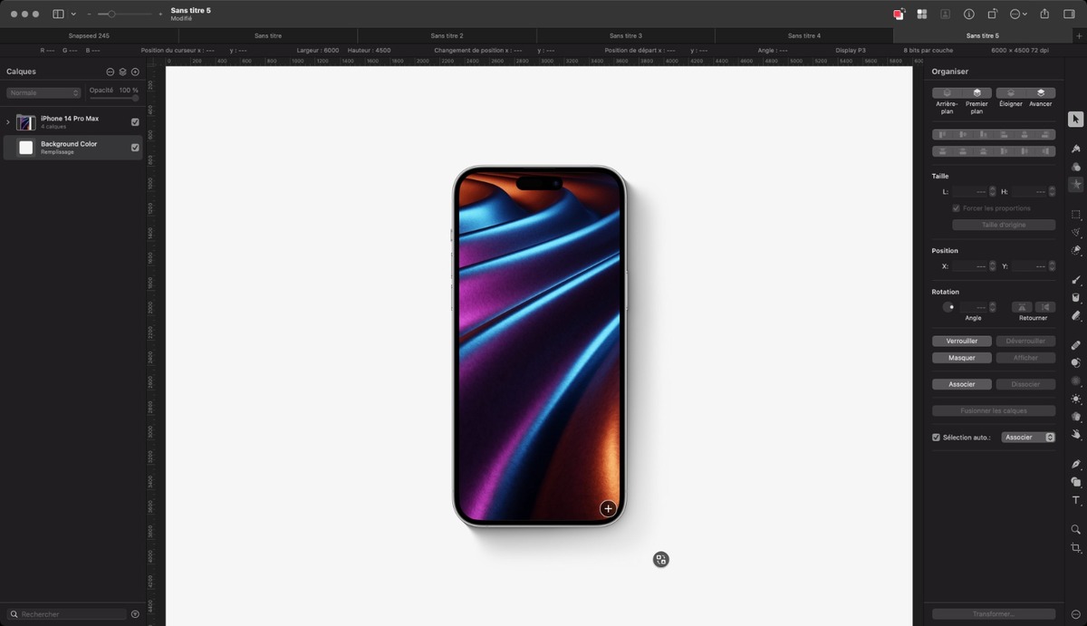 Pixelmator Pro permet de créer des visuels adaptés à l'iPhone, l'iPad ou le Mac