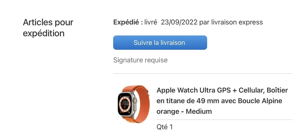 Les Apple Watch Ultra et les AirPods Pro 2 sont expédiés pour une livraison demain !