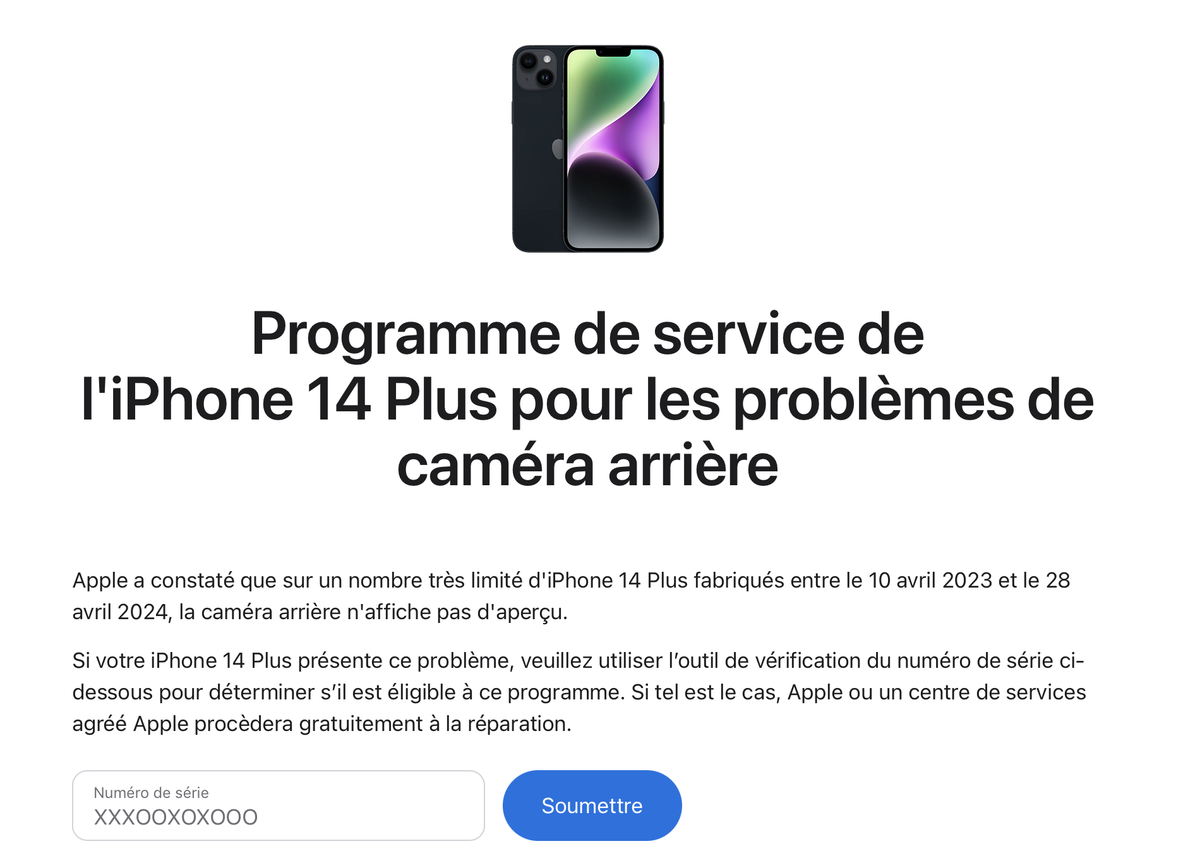 Vous allez pouvoir vérifier votre iPhone sur cette page