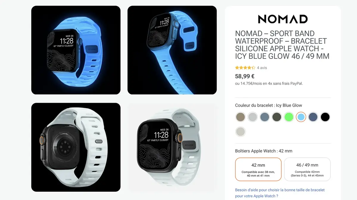 Band-Band propose le nouveau bracelet phosphorescent Nomad pour Apple Watch