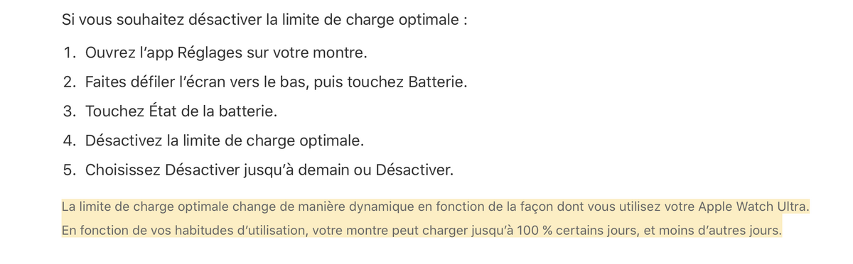 watchOS 10 offre la limite de charge à davantage d'Apple Watch