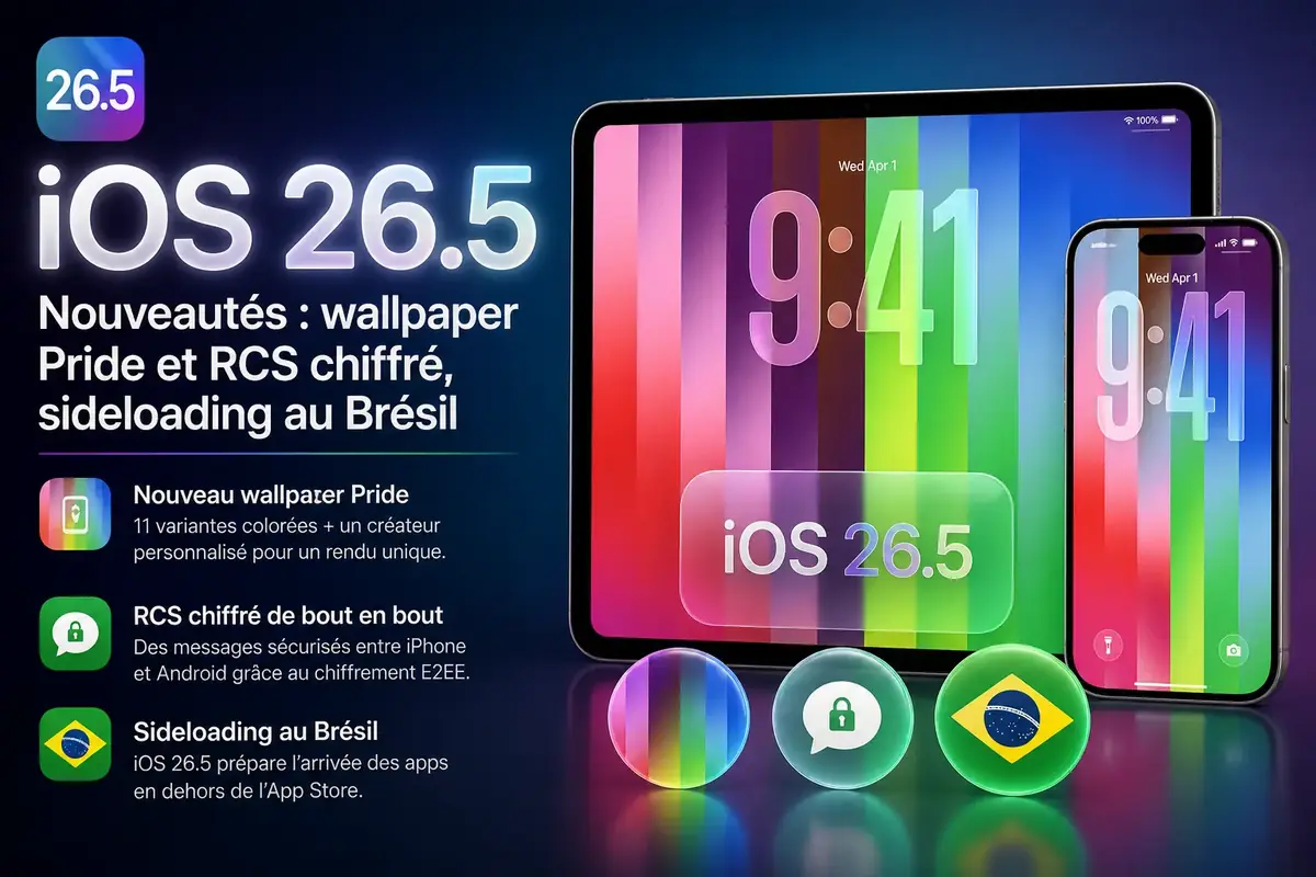 Toutes les nouveaut&eacute;s d'iOS 26.5&nbsp;: personnalisation, RCS, App Store