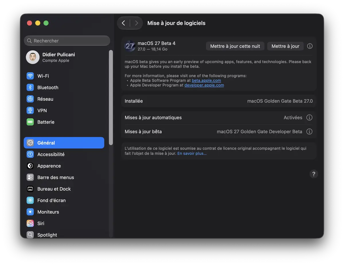 iOS 27 Beta 4 est disponible pour les d&eacute;veloppeurs&nbsp;!