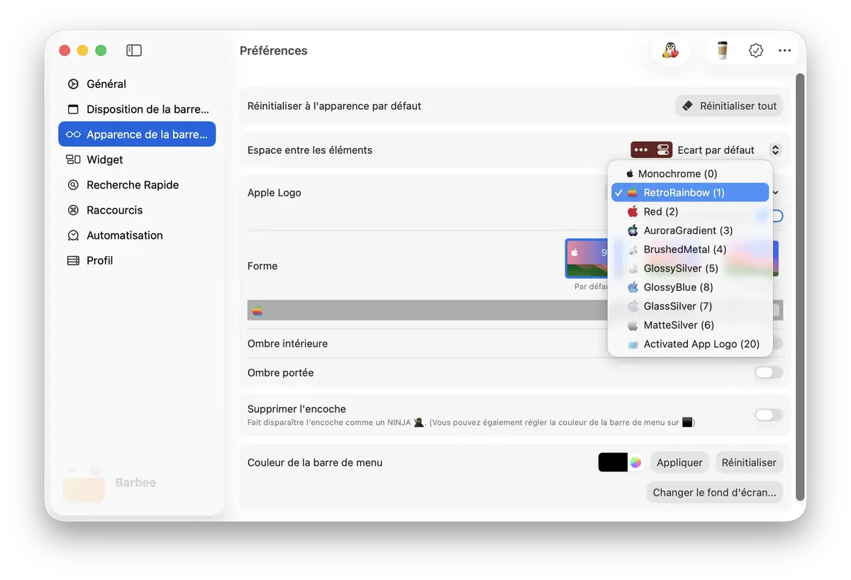 L&rsquo;app Mac de jour&nbsp;: Barbee s&rsquo;occupe de votre barre de menu