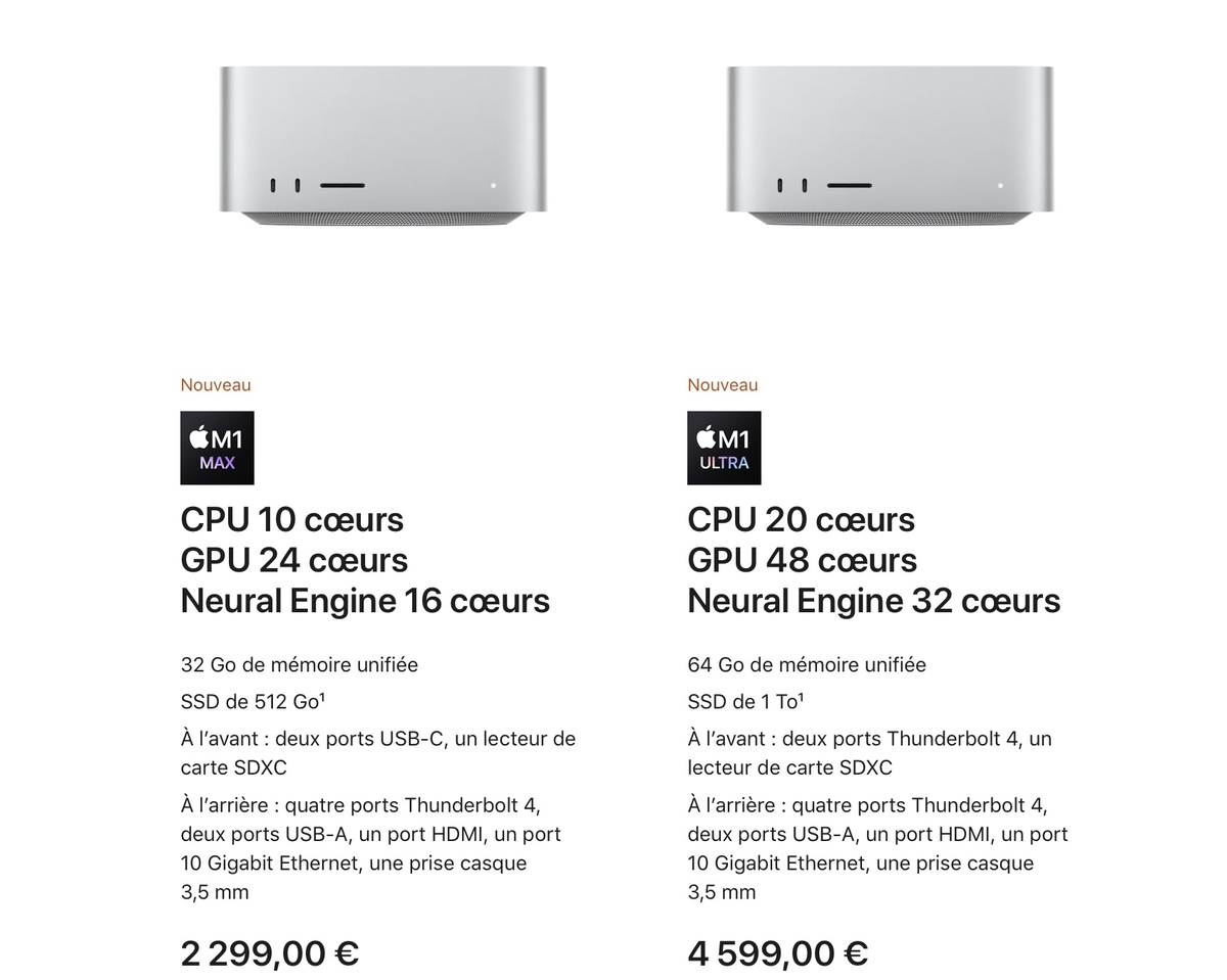 Le Mac Studio et l'écran Studio Display disponibles à la commande