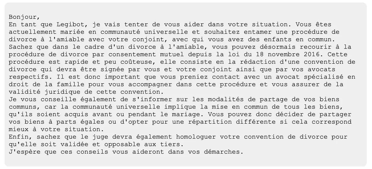 Je divorce grâce à un ChatBot juridique, Legibot ! Est-ce fiable ?