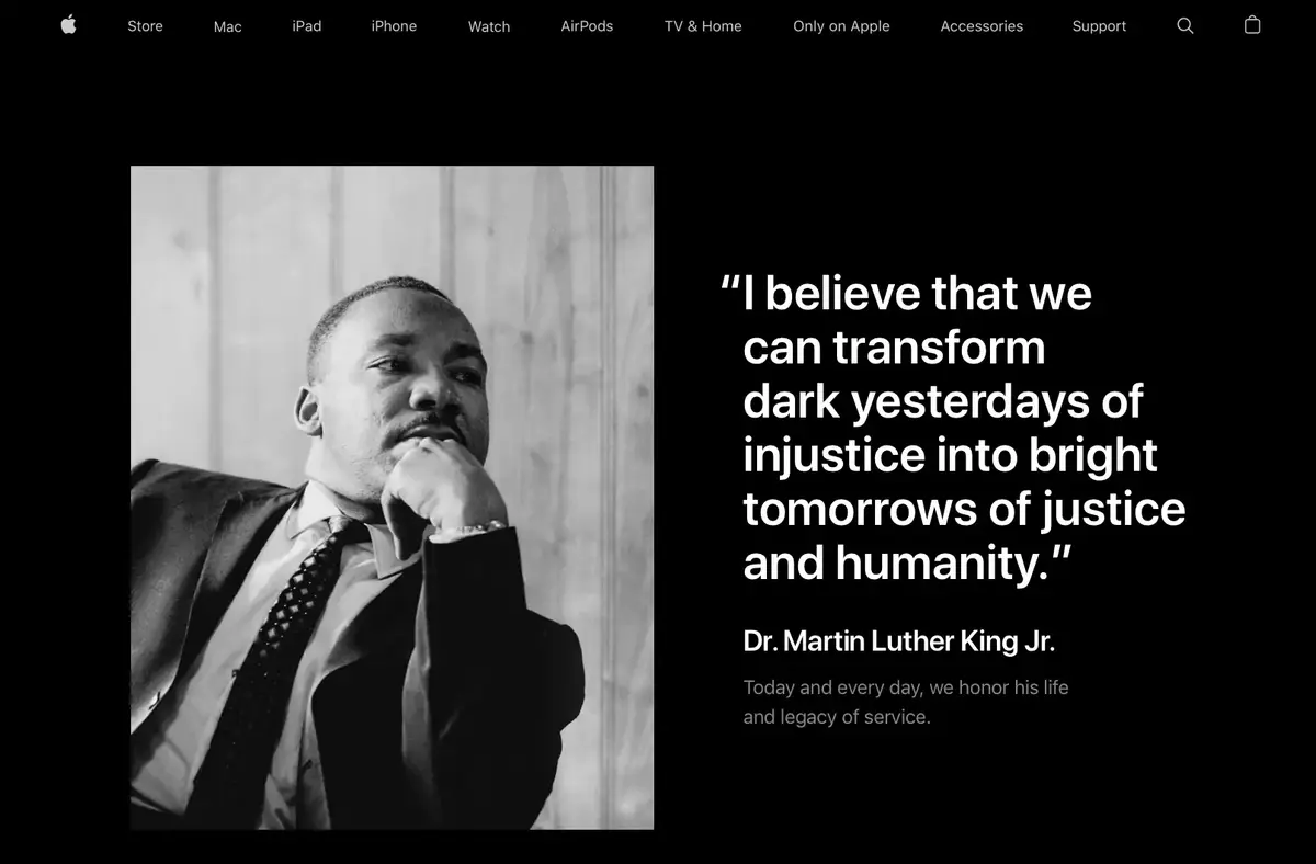 Martin Luther King à l'honneur sur le site d'Apple