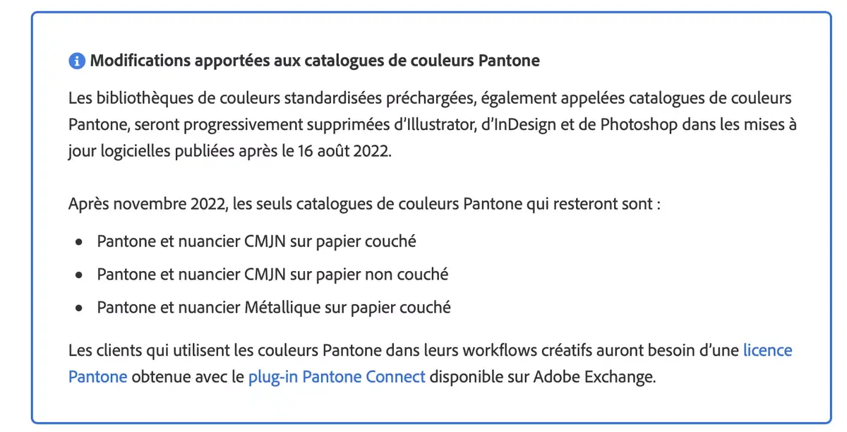 Adobe : l'utilisation des couleurs Pantone coûte désormais 15 dollars par mois !