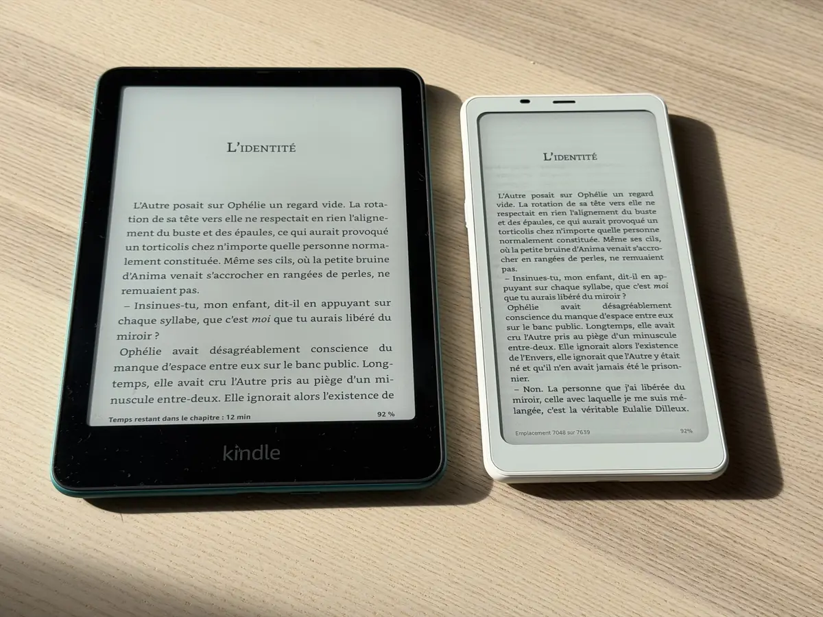Comparée à une Kindle Paperwhite 2024, on n'est pas tout à fait sur le même format quand même