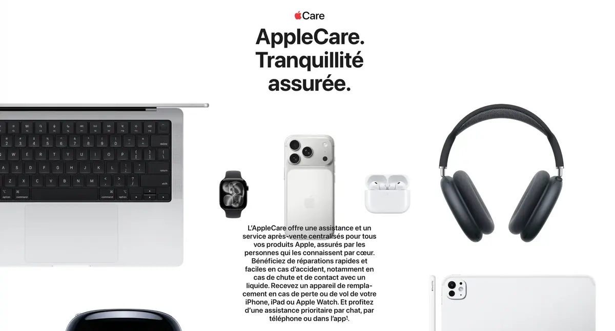 AppleCare One en France&nbsp;: qu'est-ce qui change &agrave; partir du 4 ao&ucirc;t&nbsp;?