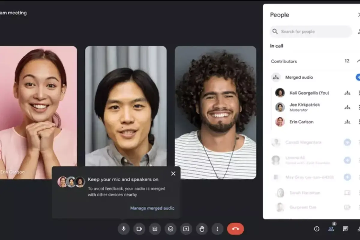 Google Meet audio à plusieurs dans la même pièce