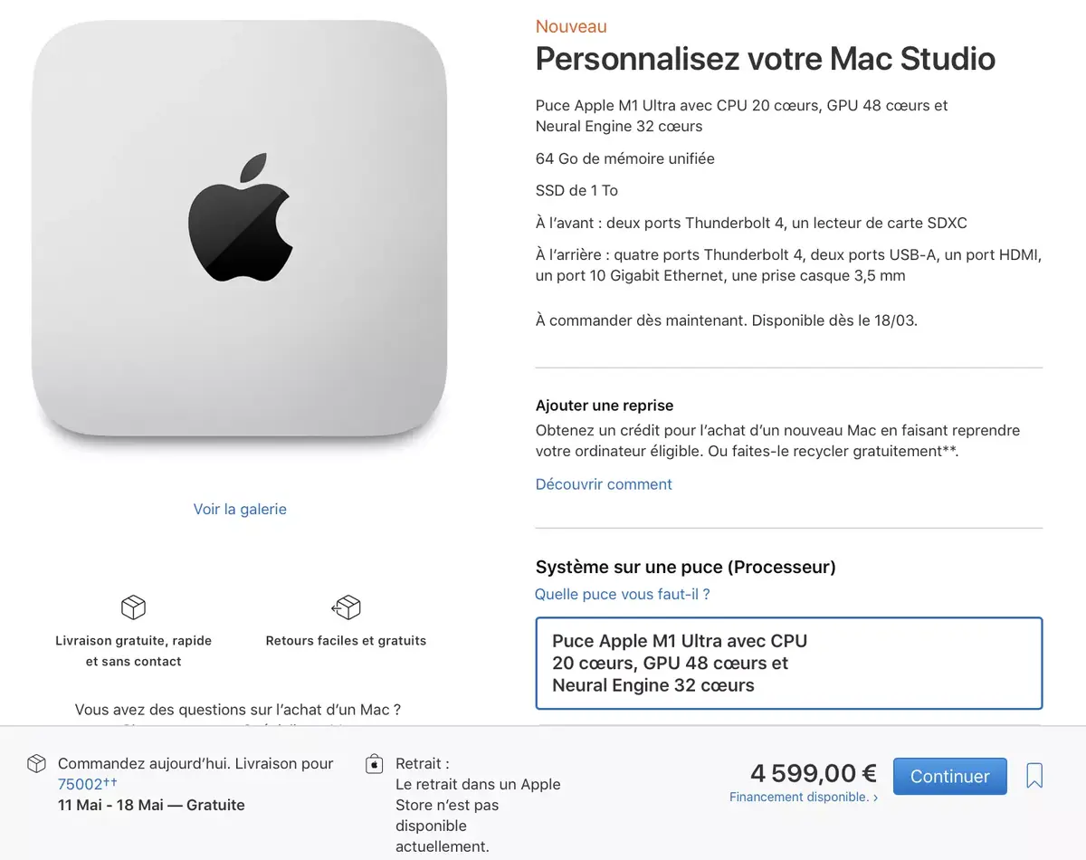 Mac Studio : les délais de livraison s'allongent jusqu'en juin pour certains modèles !