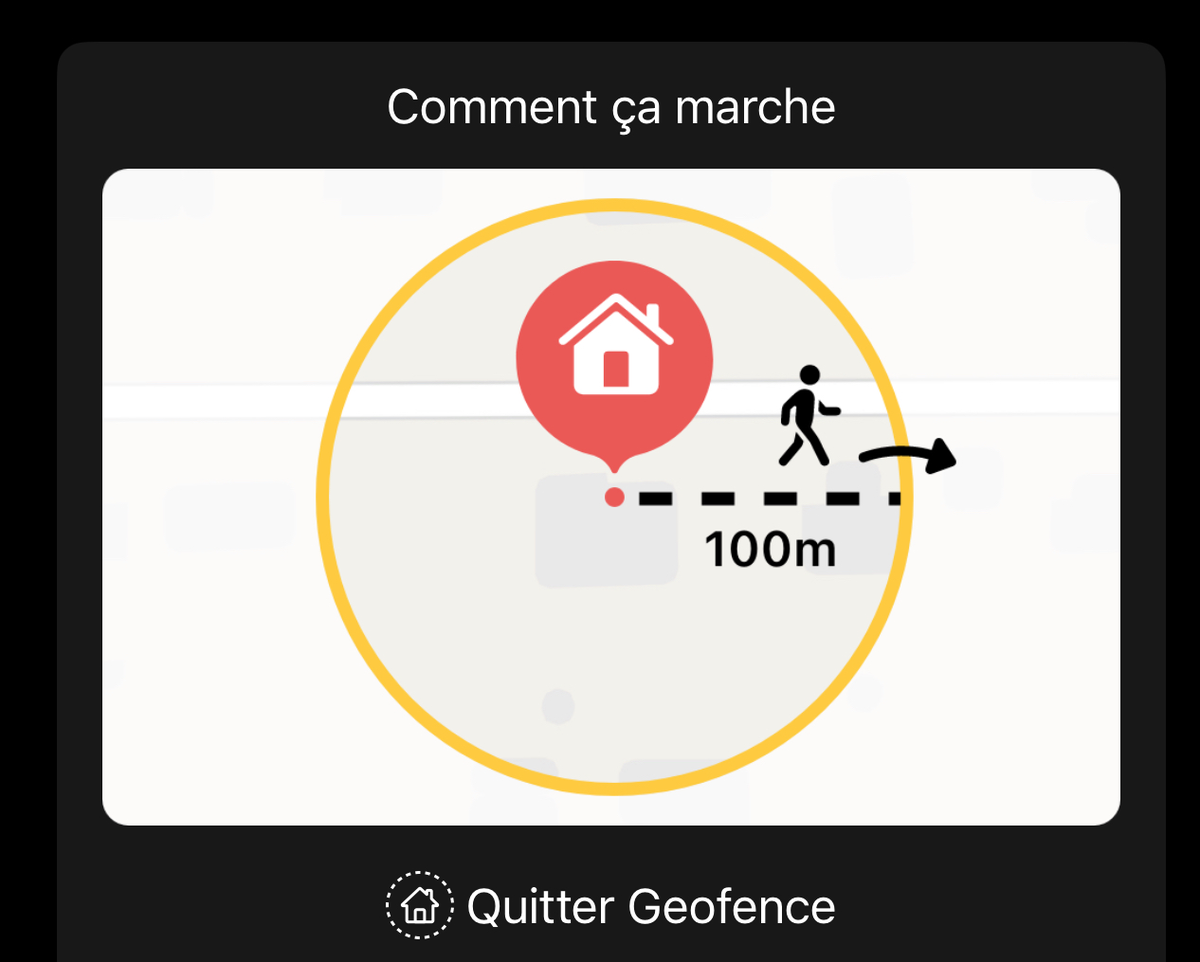 Vous pouvez ajuster la distance pour le déverrouillage par géolocalisation